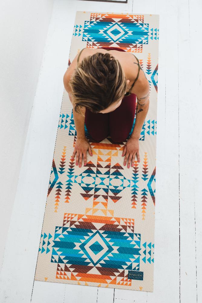 Pendleton Pilot Rock PER Yoga Mat Above Lifestyle Shot