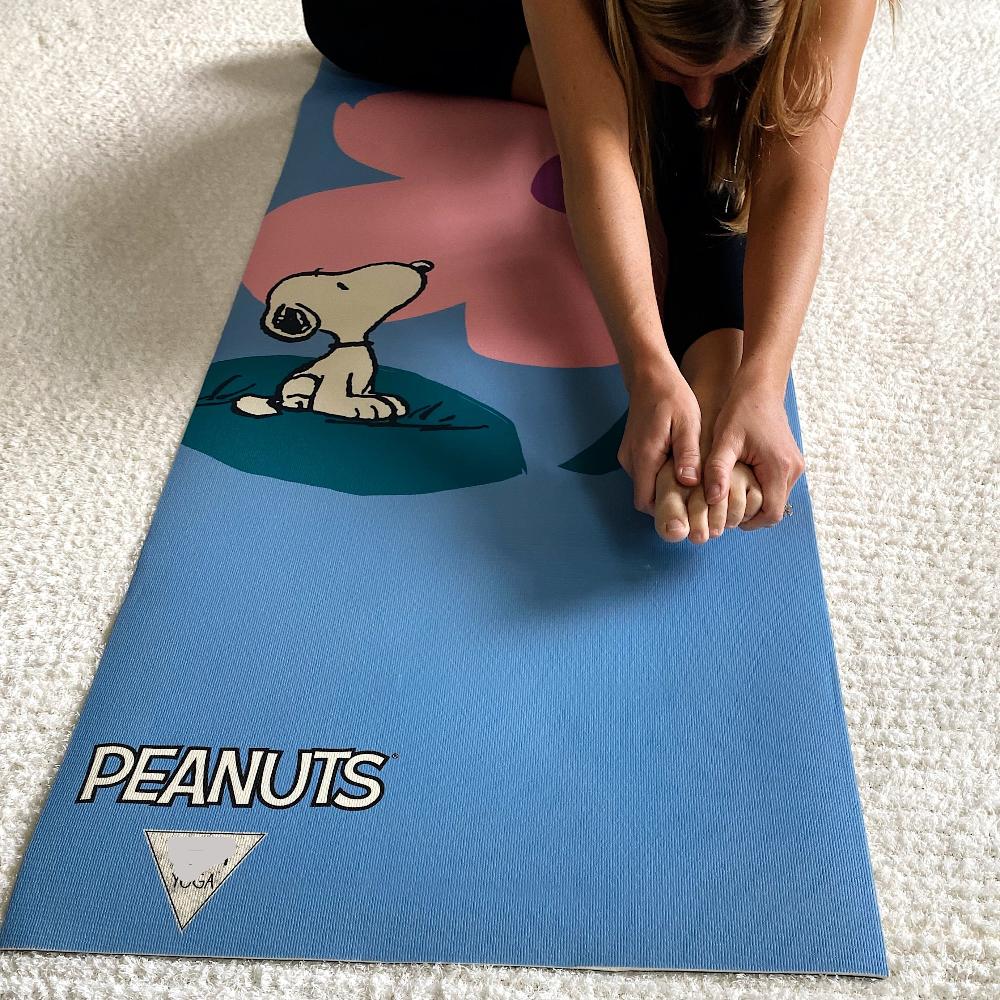 snoopy flower yoga mat stretch