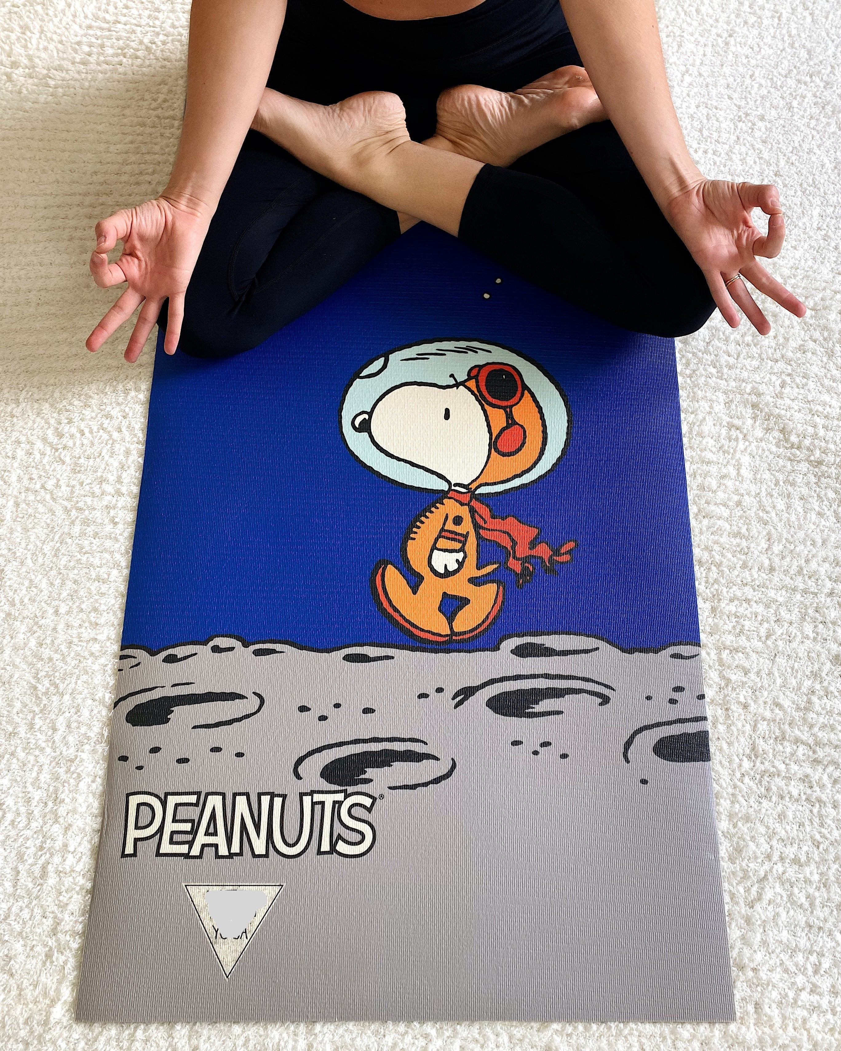 snoopy space yune yoga mat lifestyle shot