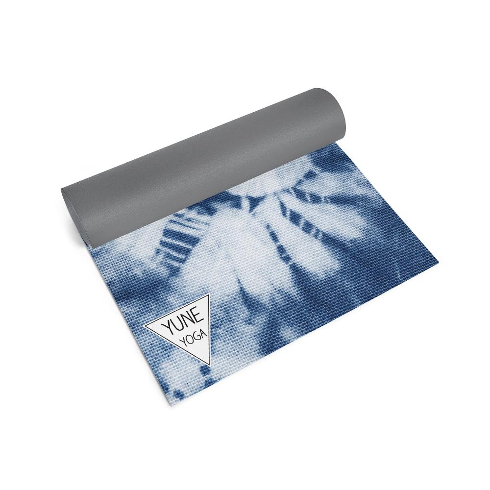 blue tye die yoga mat