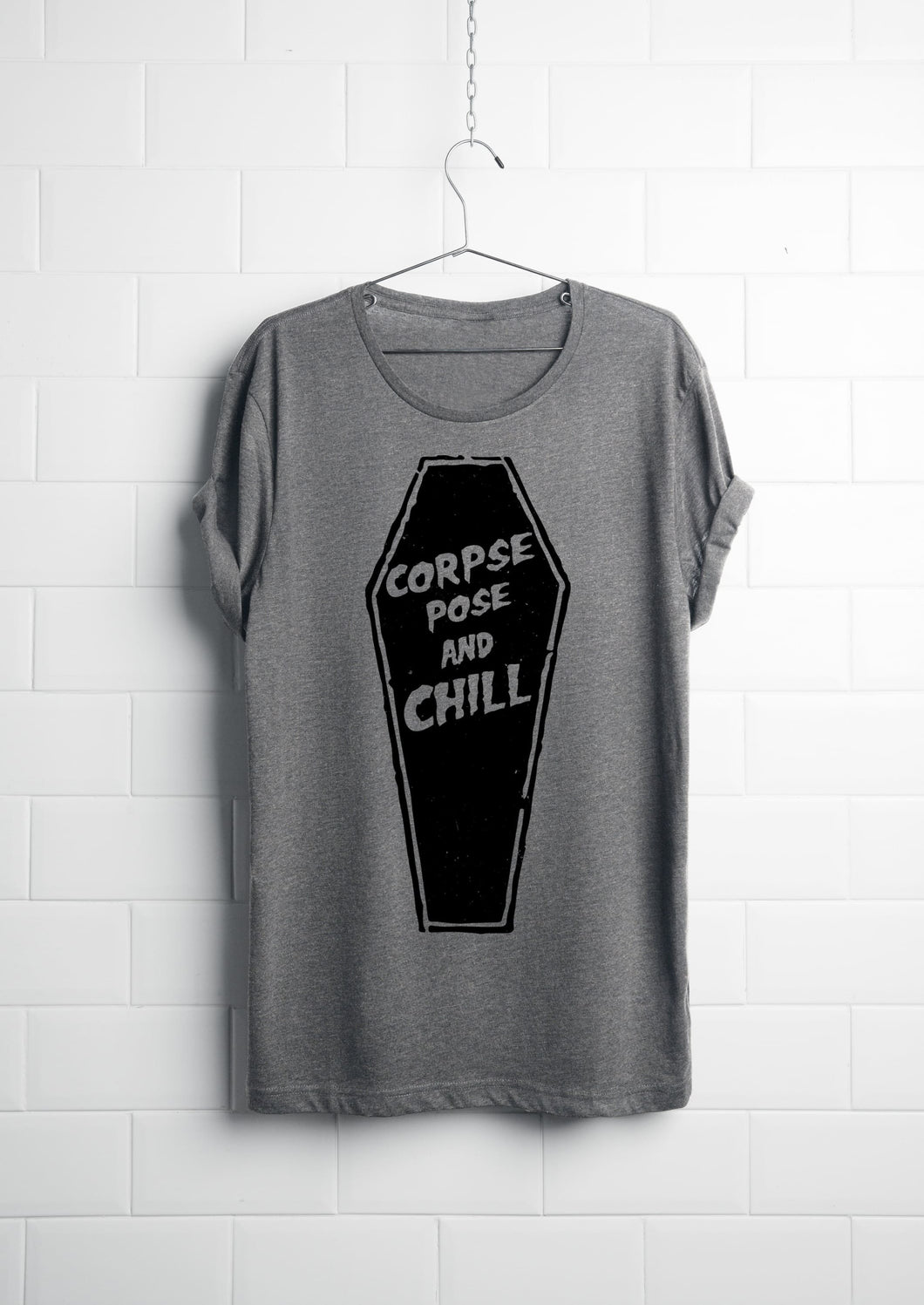 Corpse Pose and Chill T-Shirt - Shirts - Yeti Yoga Co. - cotton excercise fitness fitness product health