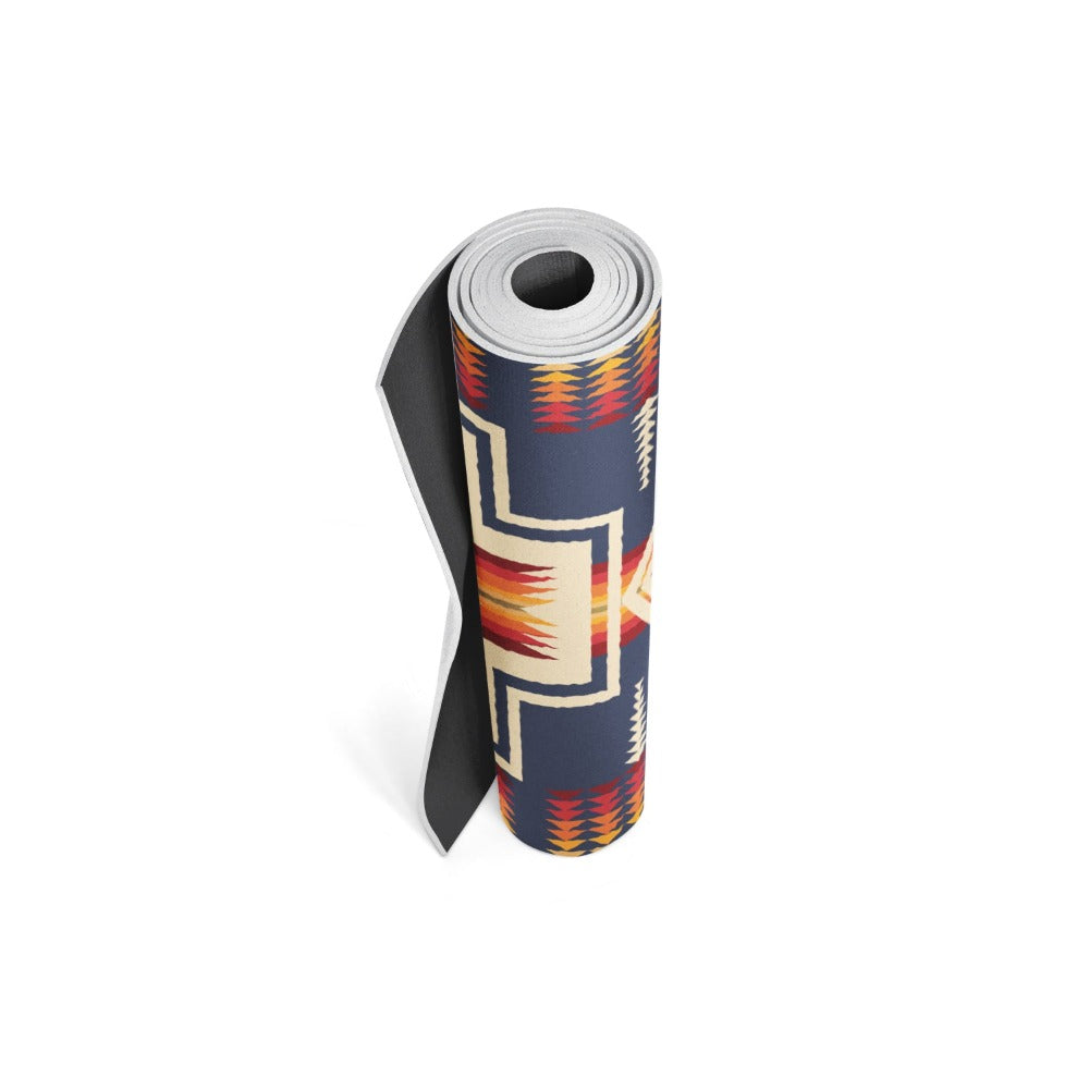 Pendleton Harding Navy PER Yoga Mat Rolled Up