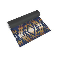 Load image into Gallery viewer, Pendleton Mission Trail Navy PER Yoga Mat Half Rolled Up