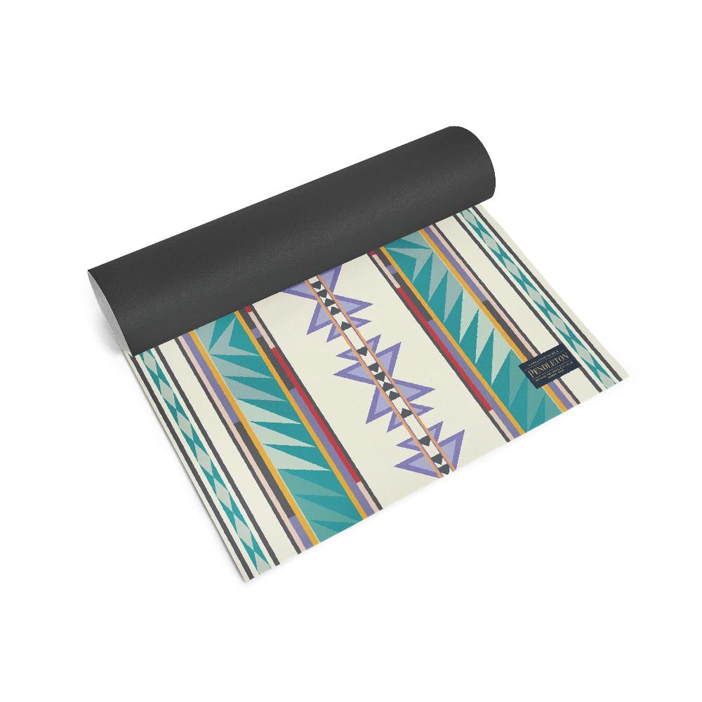 Pendleton Turquoise Ridge PER Yoga Mat Half Rolled Up