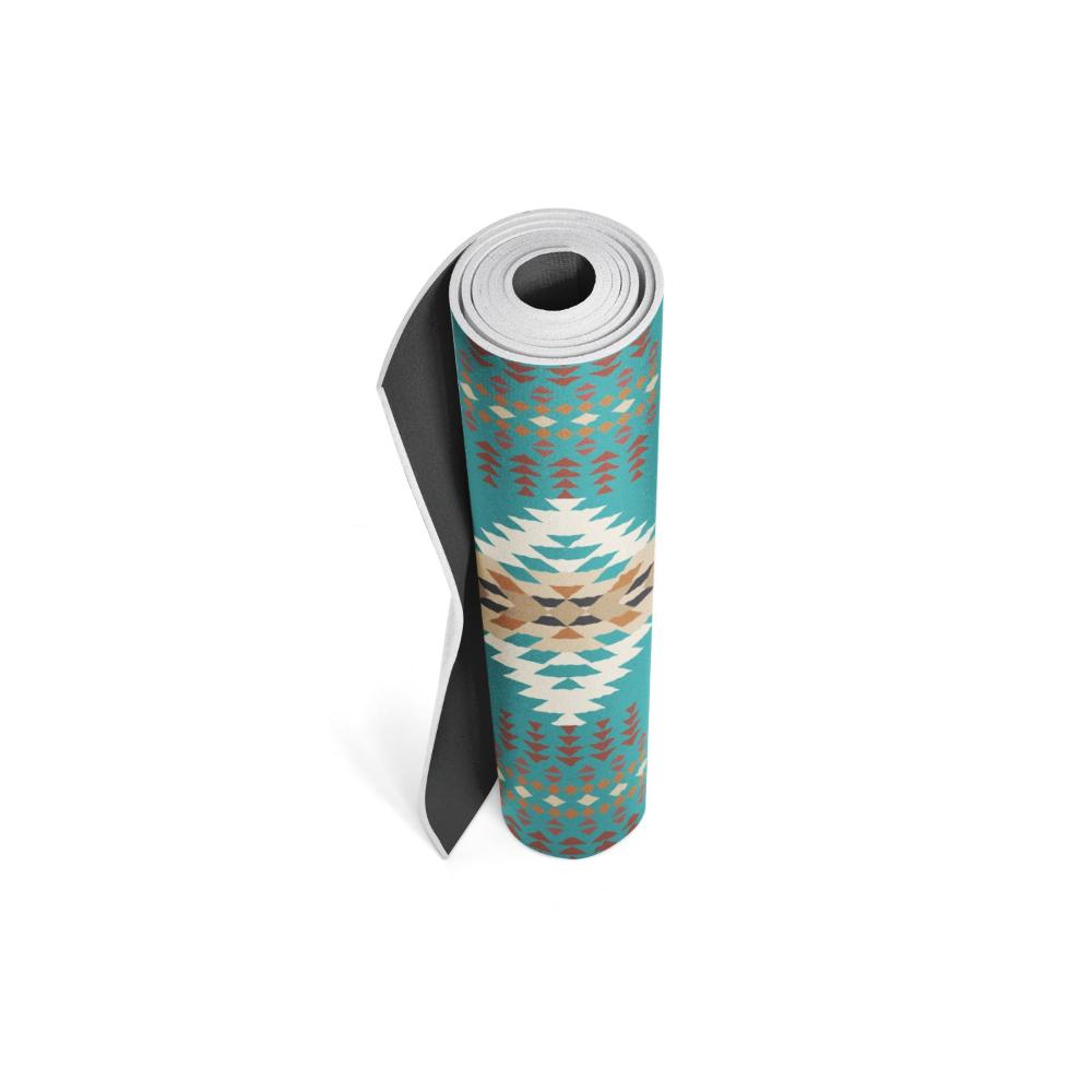 Pendleton Rancho Arroyo Turquoise PER Yoga Mat Rolled Up