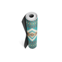 Load image into Gallery viewer, Pendleton Rancho Arroyo Turquoise PER Yoga Mat Rolled Up