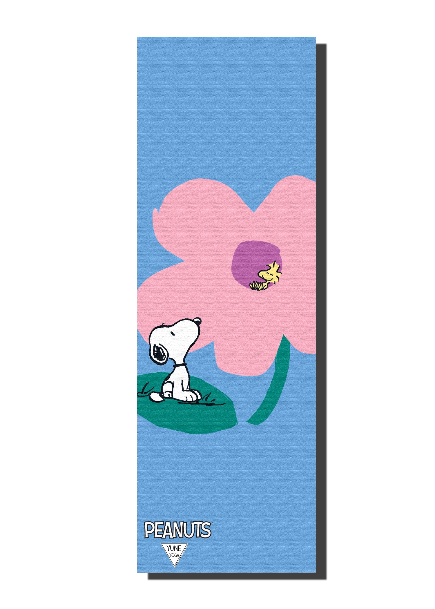 snoopy blue flower yune yoga mat front view