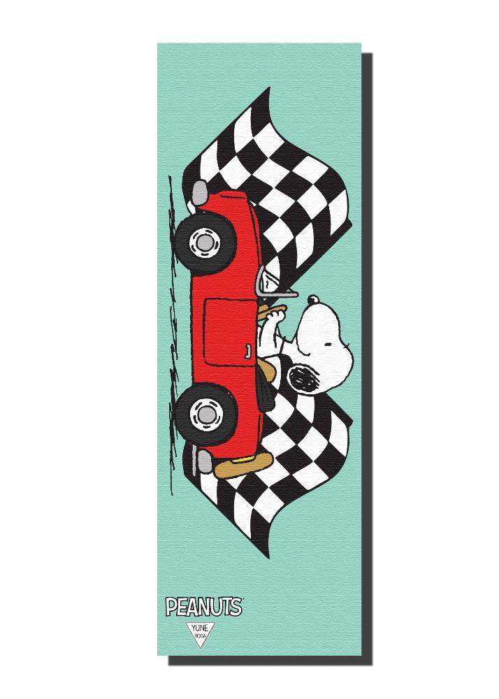 snoopy race car yoga mat