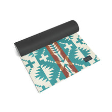 Load image into Gallery viewer, Pendleton Spider Rock Aqua PER Yoga Mat Half Rolled Up