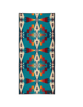 Load image into Gallery viewer, Pendleton x Yune Yoga Tucson Turquoise Yoga Towel Front Unrolled View