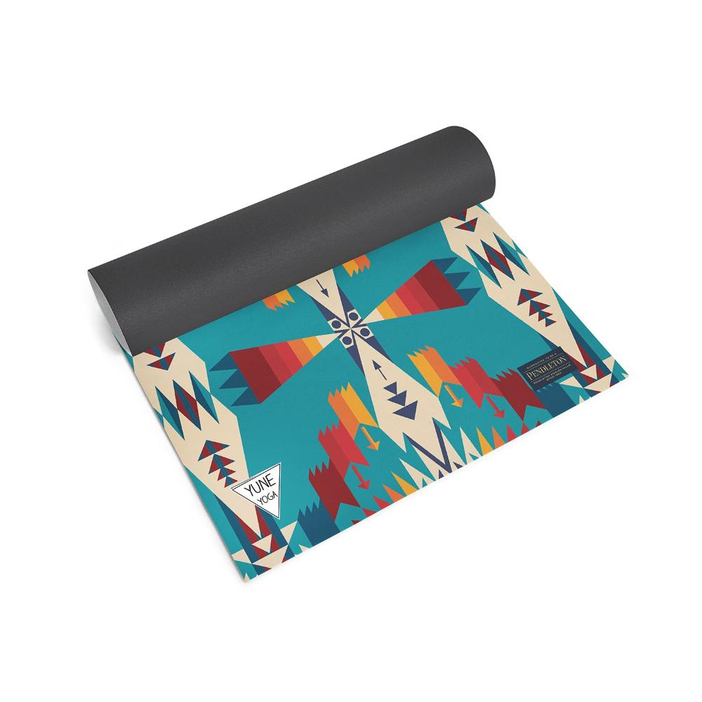 Pendleton Tucson Turquoise PER Yoga Mat Half Rolled