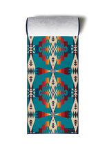 Load image into Gallery viewer, Pendleton x Yune Yoga Tucson Turquoise Yoga Towel Front Rolled View