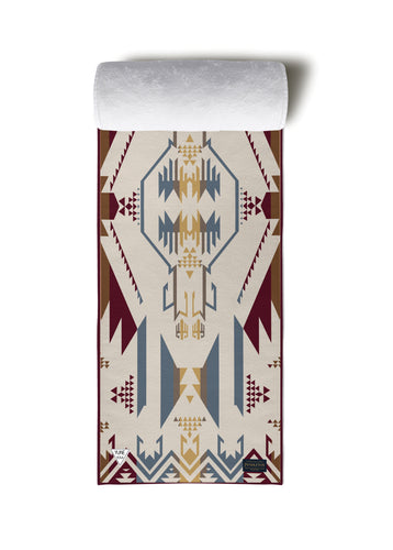 Pendleton x Yune Yoga White Sands Yoga Towel Rolled Up Front View